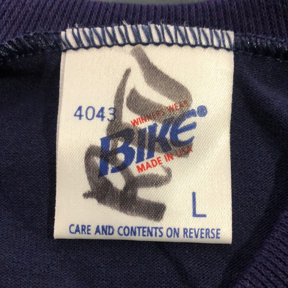 NEW Bike Vintage 1980s Deadstock Short Sleeve Active T-Shirt, Size Large, Blue - Picture 4 of 5